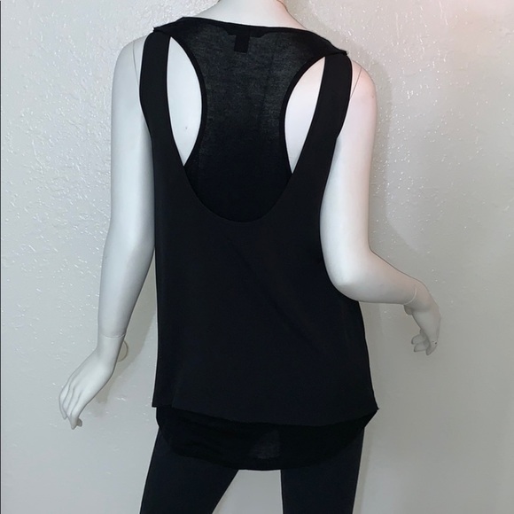 Banana Republic Black Open Back Chiffon Front Tank - Picture 2 of 8